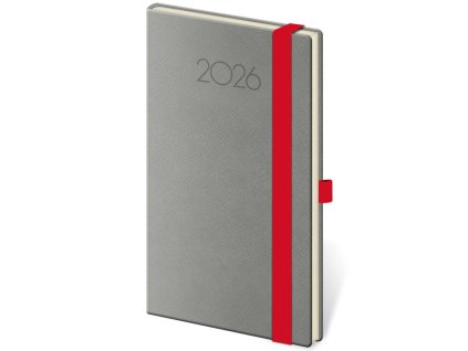 Diár New Praga týždenný vreckový 9x14cm tmavošedý 2026