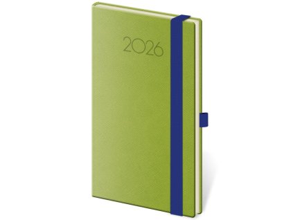 Diár New Praga týždenný vreckový 9x14cm zelený 2026