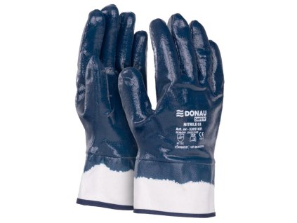 Rukavice nitrilové DONAU SAFETY Nitrile 03, kat. II bielo-námornícke modré veľ. 10