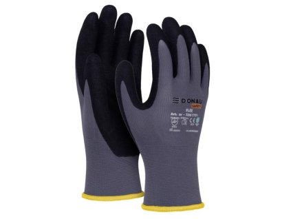 Rukavice pletené, polomáčané DONAU SAFETY Flex, kat. II šedé veľ. 9