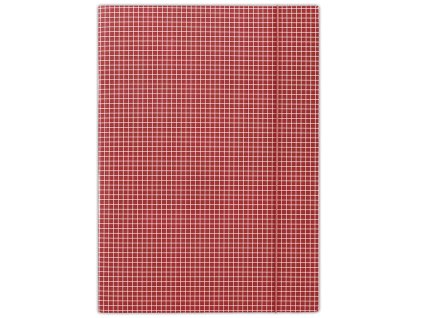 Kartónový obal s gumičkou DONAU červené káro