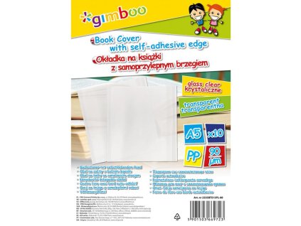 Obaly na zošity Gimboo A5 samolepiace, 25 x 45cm, 90mic