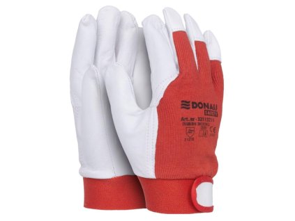 Rukavice pracovné kombinované DONAU SAFETY bielo-červené veľ. 10/XL