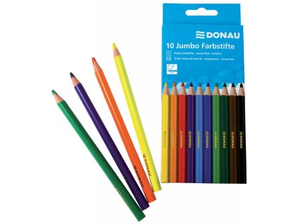 Farbičky DONAU Jumbo, sada 10 ks