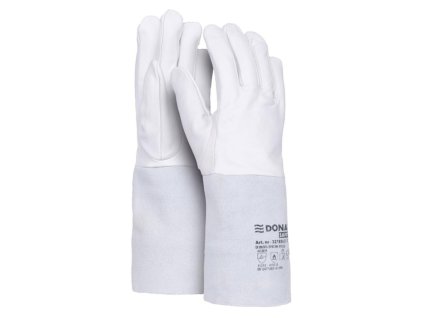 Rukavice ochranné celokoženné DONAU SAFETY zváracie TIG bielo-šedé veľ. 10/XL