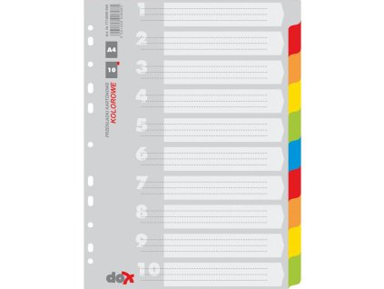 Kartónový rozraďovač Office Products 10-dielny farebný