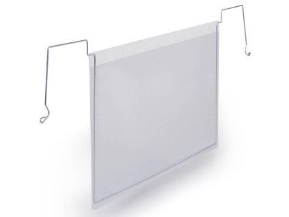 Závesné vrecko s drôteným vešiakom na šírku A5, 50ks, transparentné