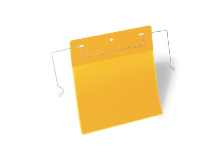 Závesné vrecko s drôteným vešiakom na šírku A5 50 ks žlté