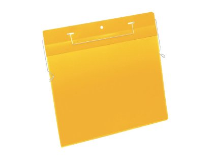 Závesné vrecko s drôteným vešiakom na šírku A4 50 ks žlté