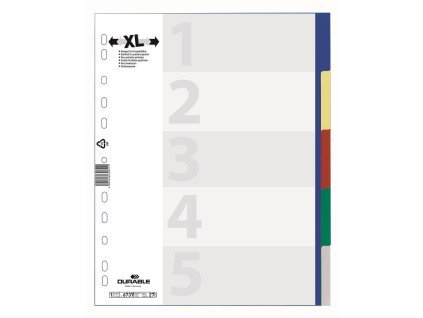 Plastový rozraďovač DURABLE 5-dielny maxi farebný