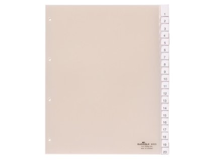 Plastový rozraďovač DURABLE s výmennými indexami 20-dielny maxi