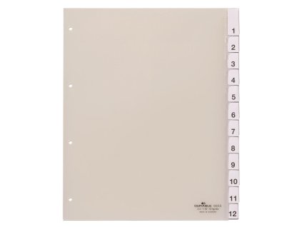 Plastový rozraďovač DURABLE s výmennými indexami 1-12 maxi