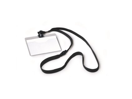 Visačka s čiernym remienkom DURABLE 90x60mm 10ks