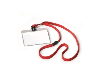 Visačka s červeným remienkom DURABLE 90x60mm 10ks