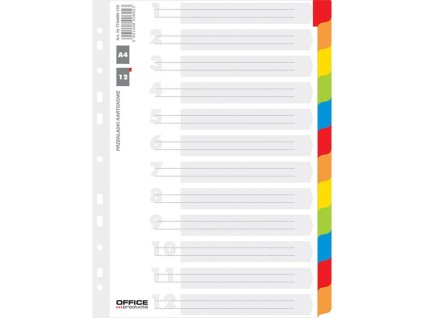 Kartónový rozraďovač Office Products 12-dielny biely