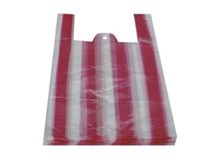 Taška mikroténová do 10 kg 30+18x55 pruhovaná 100 ks