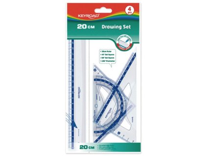 Rysovacia súprava pravítiek KEYROAD ohybná, transparentná, 20 cm
