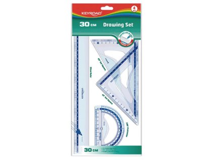 Rysovacia súprava pravítiek KEYROAD ohybná, transparentná, 30 cm