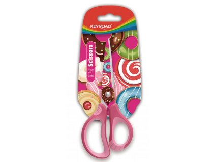 Školské nožnice KEYROAD Tatto Soft, blister, mix farieb