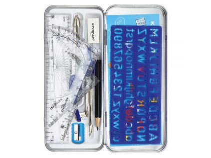 Súprava školských pomôcok KEYROAD kovové puzdro, mix farieb