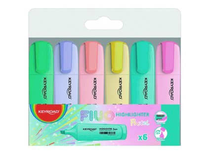 Sada zvýrazňovačov KEYROAD Pastel, 6 ks