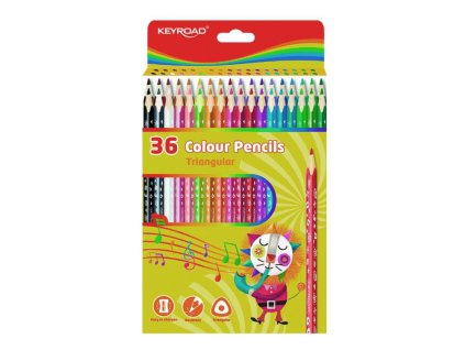 Farbičky KEYROAD drevené 36 ks, mix farieb