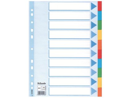 Kartónový rozraďovač Esselte 10-dielny farebný