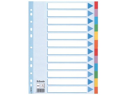 Kartónový rozraďovač Esselte 12-dielny farebný