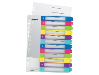 Plastový rozraďovač Leitz WOW potlačiteľný 1-12 farebný