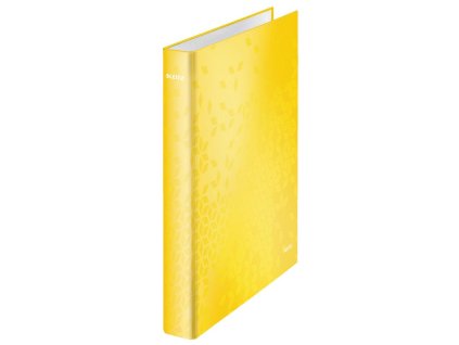Zakladač 2-krúžkový Leitz WOW laminovaný povrch 4cm žltý