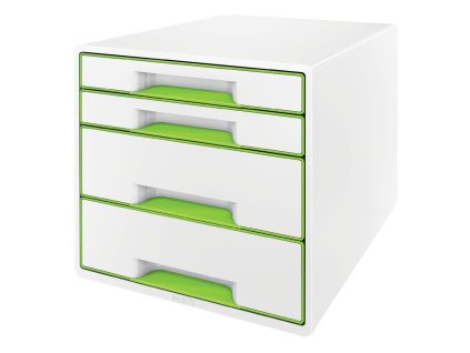 Zásuvkový box Leitz WOW so 4 zásuvkami metalický zelený