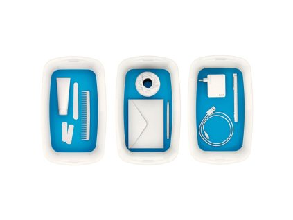 Úložný box s vekom Leitz MyBox, veľkosť S biela/modrá