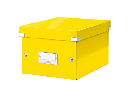 Malá krabica Click & Store metalická žltá