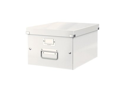 Stredná krabica Click & Store perleťovo biela