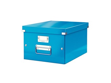 Stredná krabica Click & Store metalická modrá