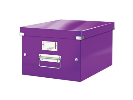 Stredná krabica Click & Store purpurová