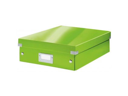 Stredná organizačná krabica Click & Store metalická zelená