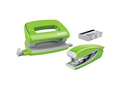 Sada zošívačka a dierovačka Leitz WOW mini zelená