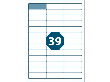 Etikety univerzálne A4 64x21mm červené 100 hárkov