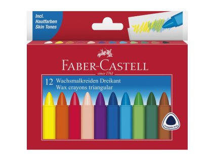 Voskovky triangular FABER-CASTELL, sada 12 ks