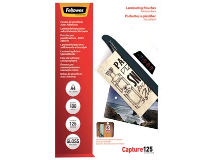 Laminovacie fólie Fellowes 216x303 A4 125mic adhezívne
