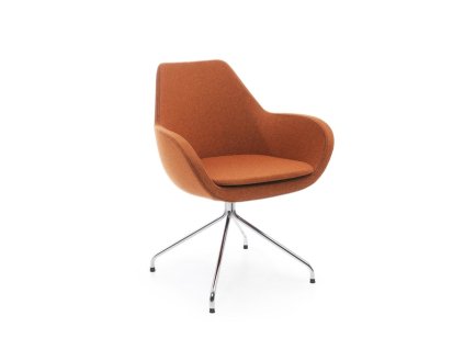 Kreslo Fan, otočné na klzákoch, podnož chróm, látka Alba 3005