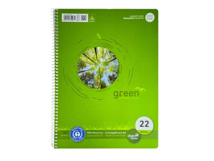 Blok College Format Werk Ursus Green A4 80 listov štvorčekový 70g, recyklovaný