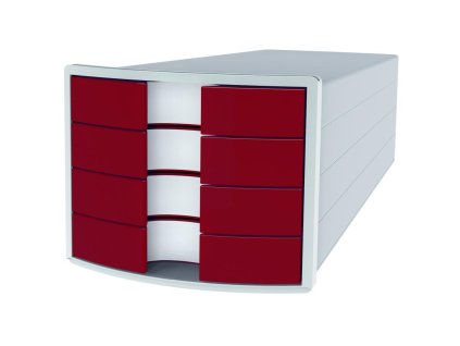 Zásuvkový box Impuls sivý/červený