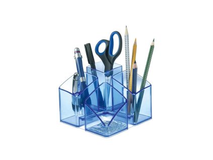 Stojan na perá HAN Scala priehľadný modrý