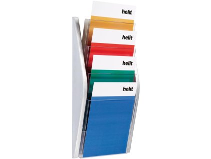 Prezentačný stojan Helit 4xA4 strieborný