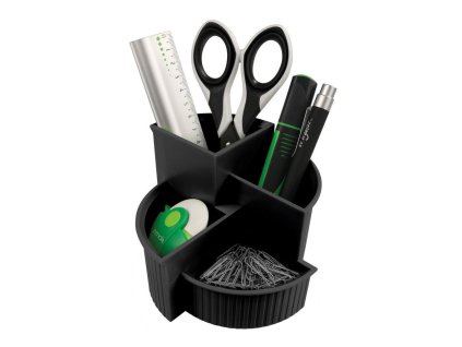 Štvordielny stojan na perá Helit Linear čierny