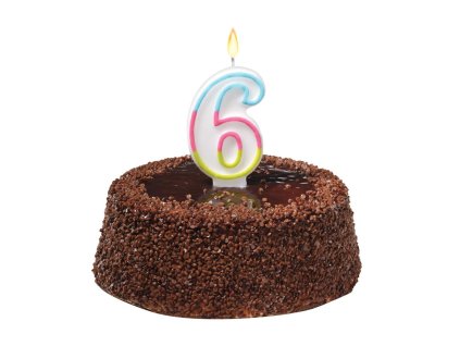 Tortová sviečka číslovka 6