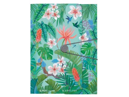Plastový obal s gumičkou Herlitz Ladylike A4 Džungľa