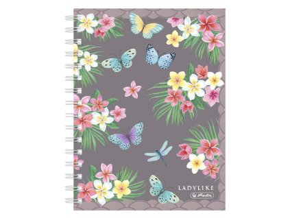 Blok poznámkový štvorčekový Herlitz Ladylike A5, 100 listov, Motýľ